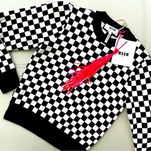 msgm milano
black & white check
knit wool | boyfriend sweater
puff sleeve
xs
nwt